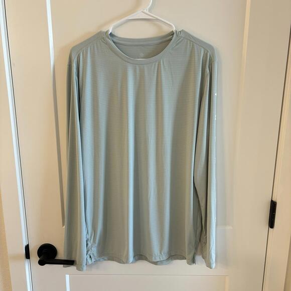 Men’s Light Blue YOUNGLA Long Sleeve Shirt - Work Out Top - Size Medium - Picture 1 of 8